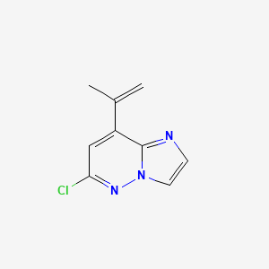 molecular formula C9H8ClN3 B3345520 6-Chloro-8-(prop-1-en-2-yl)imidazo[1,2-b]pyridazine CAS No. 105949-21-1