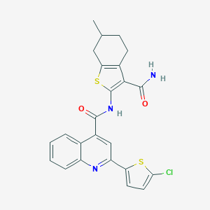 N-(3-carbamoyl-6-methyl-4,5,6,7-tetrahydro-1-benzothiophen-2-yl)-2-(5-chlorothiophen-2-yl)quinoline-4-carboxamide
