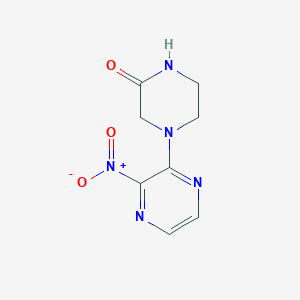 molecular formula C8H9N5O3 B3345577 4-(3-Nitropyrazin-2-yl)piperazin-2-one CAS No. 106797-96-0
