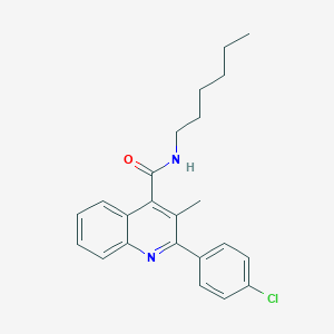 molecular formula C23H25ClN2O B334558 2-(4-chlorophenyl)-N-hexyl-3-methylquinoline-4-carboxamide 