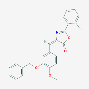 molecular formula C26H23NO4 B334560 4-{4-methoxy-3-[(2-methylbenzyl)oxy]benzylidene}-2-(2-methylphenyl)-1,3-oxazol-5(4H)-one 