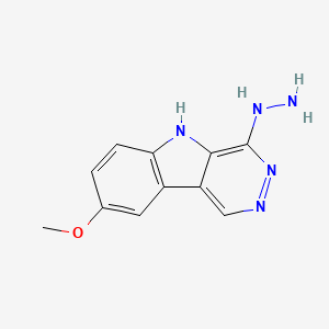 molecular formula C11H11N5O B3345640 4H-Pyridazino(4,5-b)indol-4-one, 3,5-dihydro-8-methoxy-, hydrazone CAS No. 107688-09-5