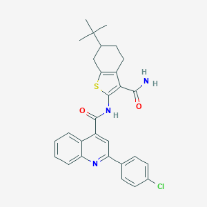N-(6-tert-butyl-3-carbamoyl-4,5,6,7-tetrahydro-1-benzothiophen-2-yl)-2-(4-chlorophenyl)quinoline-4-carboxamide