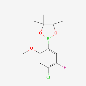 molecular formula C13H17BClFO3 B3345710 2-(4-Chloro-5-fluoro-2-methoxyphenyl)-4,4,5,5-tetramethyl-1,3,2-dioxaborolane CAS No. 1092581-00-4