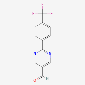 molecular formula C12H7F3N2O B3345731 2-(4-Trifluoromethyl-phenyl)-pyrimidine-5-carbaldehyde CAS No. 1102229-83-3
