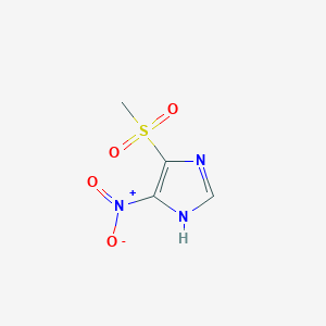 molecular formula C4H5N3O4S B3345738 1H-Imidazole, 4-(methylsulfonyl)-5-nitro- CAS No. 110299-87-1