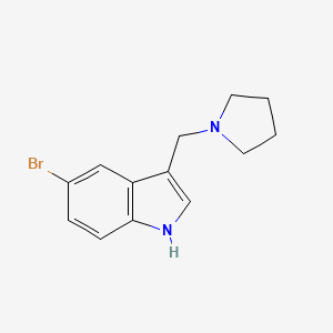 molecular formula C13H15BrN2 B3345774 5-bromo-3-(pyrrolidin-1-ylmethyl)-1H-indole CAS No. 1108616-48-3