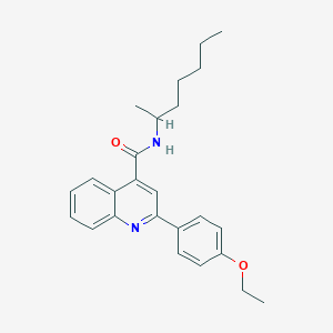 molecular formula C25H30N2O2 B334578 2-(4-ethoxyphenyl)-N-(1-methylhexyl)-4-quinolinecarboxamide 