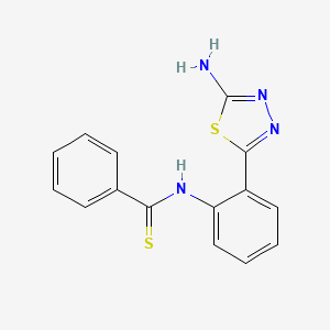 molecular formula C15H12N4S2 B3345816 N-[2-(5-Amino-1,3,4-thiadiazol-2-yl)phenyl]benzenecarbothioamide CAS No. 111324-13-1