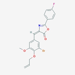 molecular formula C20H15BrFNO4 B334585 4-[4-(allyloxy)-3-bromo-5-methoxybenzylidene]-2-(4-fluorophenyl)-1,3-oxazol-5(4H)-one 