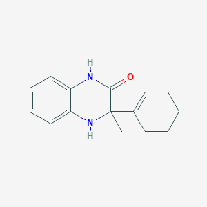 molecular formula C15H18N2O B3345861 3-(Cyclohex-1-en-1-yl)-3-methyl-3,4-dihydroquinoxalin-2(1H)-one CAS No. 111831-64-2