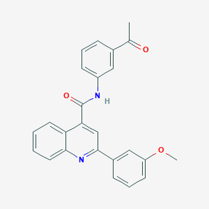 molecular formula C25H20N2O3 B334587 N-(3-acetylphenyl)-2-(3-methoxyphenyl)quinoline-4-carboxamide 