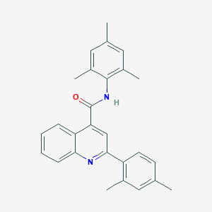 molecular formula C27H26N2O B334588 2-(2,4-dimethylphenyl)-N-(2,4,6-trimethylphenyl)quinoline-4-carboxamide 