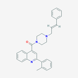 molecular formula C30H29N3O B334590 [2-(2-methylphenyl)quinolin-4-yl]{4-[(2E)-3-phenylprop-2-en-1-yl]piperazin-1-yl}methanone 