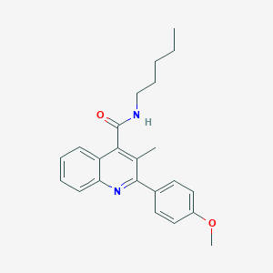 molecular formula C23H26N2O2 B334596 2-(4-methoxyphenyl)-3-methyl-N-pentylquinoline-4-carboxamide 