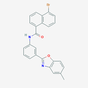 molecular formula C25H17BrN2O2 B334597 5-bromo-N-[3-(5-methyl-1,3-benzoxazol-2-yl)phenyl]-1-naphthamide 