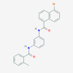 molecular formula C25H19BrN2O2 B334603 5-bromo-N-{3-[(2-methylbenzoyl)amino]phenyl}-1-naphthamide 