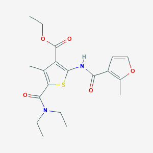 molecular formula C19H24N2O5S B334604 Ethyl 5-(diethylcarbamoyl)-4-methyl-2-{[(2-methylfuran-3-yl)carbonyl]amino}thiophene-3-carboxylate 