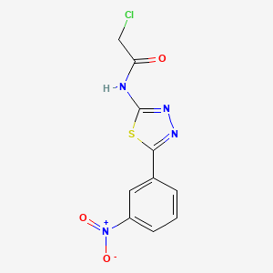 molecular formula C10H7ClN4O3S B3346056 2-Chloro-N-[5-(3-nitrophenyl)-1,3,4-thiadiazol-2-yl]acetamide CAS No. 113808-40-5