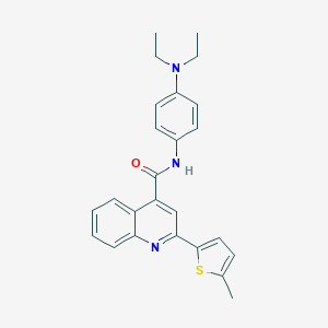 molecular formula C25H25N3OS B334609 N-[4-(diethylamino)phenyl]-2-(5-methylthiophen-2-yl)quinoline-4-carboxamide 