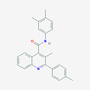 molecular formula C26H24N2O B334611 N-(3,4-dimethylphenyl)-3-methyl-2-(4-methylphenyl)quinoline-4-carboxamide 