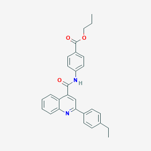 molecular formula C28H26N2O3 B334617 Propyl 4-({[2-(4-ethylphenyl)-4-quinolinyl]carbonyl}amino)benzoate 
