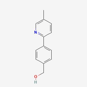 molecular formula C13H13NO B3346194 (4-(5-Methylpyridin-2-yl)phenyl)methanol CAS No. 1159693-09-0