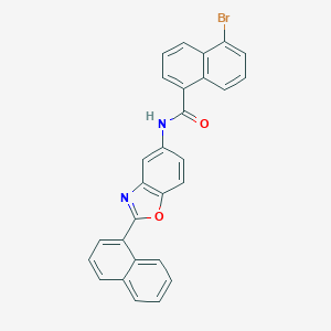molecular formula C28H17BrN2O2 B334622 5-bromo-N-[2-(1-naphthyl)-1,3-benzoxazol-5-yl]-1-naphthamide 