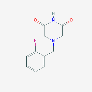 molecular formula C11H11FN2O2 B3346224 4-[(2-Fluorophenyl)methyl]piperazine-2,6-dione CAS No. 116109-25-2