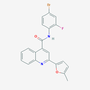 molecular formula C21H14BrFN2O2 B334623 N-(4-bromo-2-fluorophenyl)-2-(5-methylfuran-2-yl)quinoline-4-carboxamide 