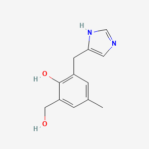 molecular formula C12H14N2O2 B3346274 Benzenemethanol, 2-hydroxy-3-(1H-imidazol-4-ylmethyl)-5-methyl- CAS No. 116796-00-0