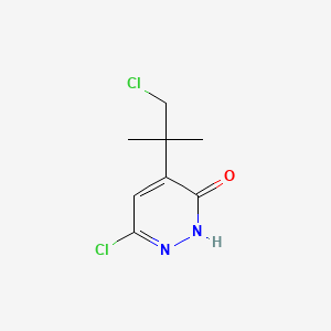 molecular formula C8H10Cl2N2O B3346283 6-Chloro-4-(1-chloro-2-methylpropan-2-yl)-2H-pyridazin-3-one CAS No. 117144-78-2