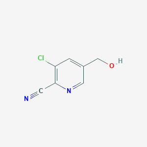 molecular formula C7H5ClN2O B3346410 3-Chloro-5-(hydroxymethyl)picolinonitrile CAS No. 1186637-82-0