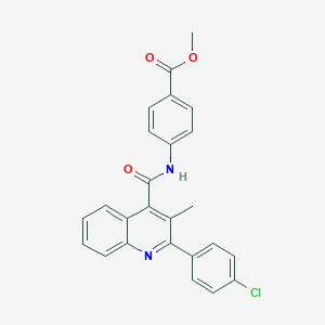 molecular formula C25H19ClN2O3 B334642 Methyl 4-({[2-(4-chlorophenyl)-3-methyl-4-quinolinyl]carbonyl}amino)benzoate 