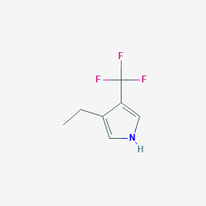 molecular formula C7H8F3N B3346505 1H-Pyrrole, 3-ethyl-4-(trifluoromethyl)- CAS No. 119982-26-2