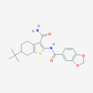 N-(6-tert-butyl-3-carbamoyl-4,5,6,7-tetrahydro-1-benzothiophen-2-yl)-1,3-benzodioxole-5-carboxamide