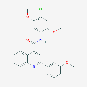molecular formula C25H21ClN2O4 B334655 N-(4-chloro-2,5-dimethoxyphenyl)-2-(3-methoxyphenyl)quinoline-4-carboxamide 