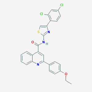 molecular formula C27H19Cl2N3O2S B334656 N-[4-(2,4-dichlorophenyl)-1,3-thiazol-2-yl]-2-(4-ethoxyphenyl)quinoline-4-carboxamide 