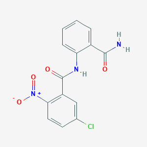 molecular formula C14H10ClN3O4 B334666 N-(2-carbamoylphenyl)-5-chloro-2-nitrobenzamide 