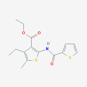 molecular formula C15H17NO3S2 B334667 Ethyl 4-ethyl-5-methyl-2-(thiophene-2-carbonylamino)thiophene-3-carboxylate 