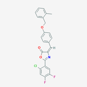 molecular formula C24H16ClF2NO3 B334668 2-(2-chloro-4,5-difluorophenyl)-4-{4-[(2-methylbenzyl)oxy]benzylidene}-1,3-oxazol-5(4H)-one 