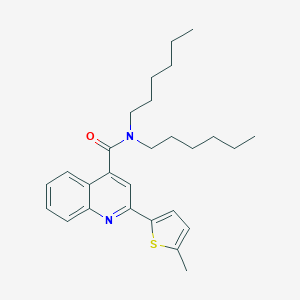 molecular formula C27H36N2OS B334669 N,N-dihexyl-2-(5-methylthiophen-2-yl)quinoline-4-carboxamide 
