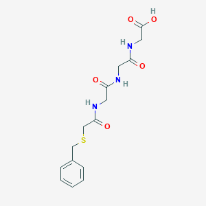 molecular formula C15H19N3O5S B3346725 Glycine, N-[N-[N-[[(phenylmethyl)thio]acetyl]glycyl]glycyl]- CAS No. 123228-56-8