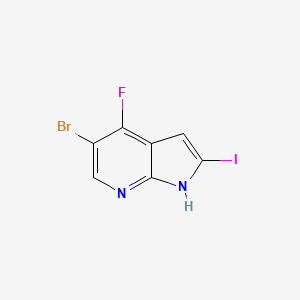 molecular formula C7H3BrFIN2 B3346740 5-Bromo-4-fluoro-2-iodo-1H-pyrrolo[2,3-B]pyridine CAS No. 1234616-48-8