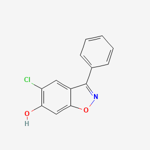 molecular formula C13H8ClNO2 B3346768 1,2-Benzisoxazol-6-ol, 5-chloro-3-phenyl- CAS No. 123574-95-8