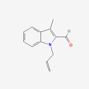 molecular formula C13H13NO B3346775 1H-Indole-2-carboxaldehyde, 3-methyl-1-(2-propenyl)- CAS No. 123731-75-9