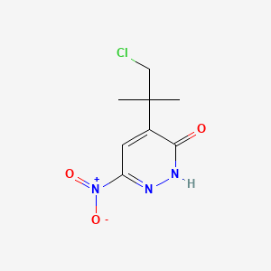 molecular formula C8H10ClN3O3 B3346804 3(2H)-Pyridazinone, 4-(2-chloro-1,1-dimethylethyl)-6-nitro- CAS No. 124420-56-0