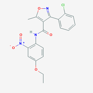 molecular formula C19H16ClN3O5 B334683 3-(2-chlorophenyl)-N-(4-ethoxy-2-nitrophenyl)-5-methyl-1,2-oxazole-4-carboxamide 
