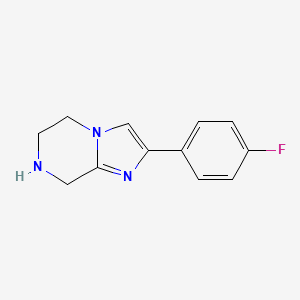 molecular formula C12H12FN3 B3346836 2-(4-Fluorophenyl)-5,6,7,8-tetrahydroimidazo[1,2-A]pyrazine CAS No. 1245706-53-9