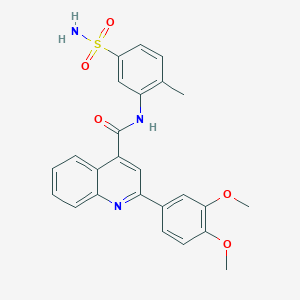 molecular formula C25H23N3O5S B334685 2-(3,4-dimethoxyphenyl)-N-(2-methyl-5-sulfamoylphenyl)quinoline-4-carboxamide 